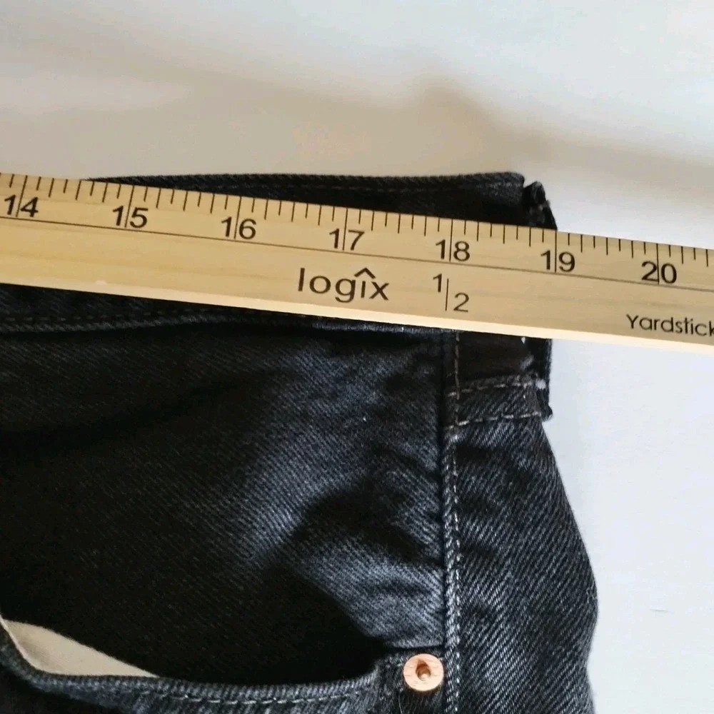 Levis 501 Jeans Mens 38x32 (Fits 38x30) Denim Straight Button Fly Black Charcoal